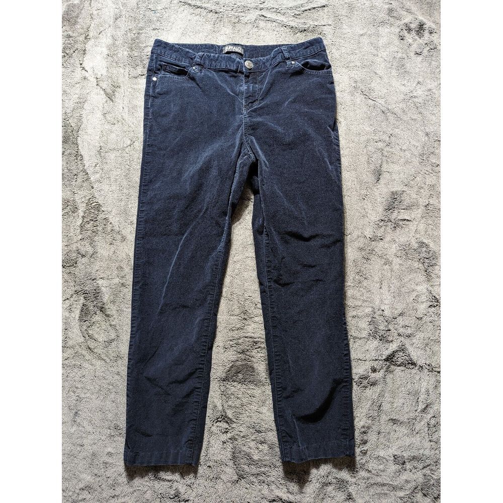 Buffalo David Bitton Marvel Mid Rise Velvet Skinny Pants Women's Size 12/32 Blue
